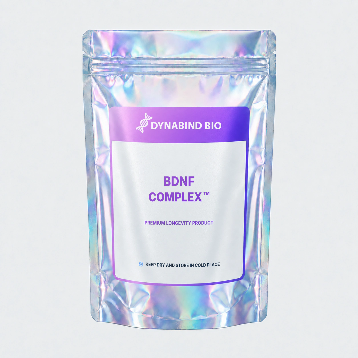 BDNF Complex™ supplement pouch for memory, focus, brain energy, BDNF-signalling and neuroplasticity research by DynaBind Bio