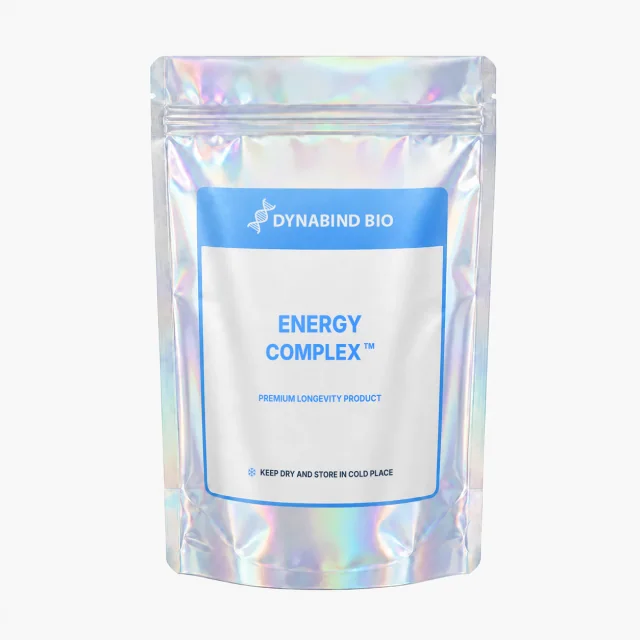 Energy Complex™ supplement pouch for mitochondrial ATP, physical endurance, mental energy and cellular-renewal research by DynaBind Bio