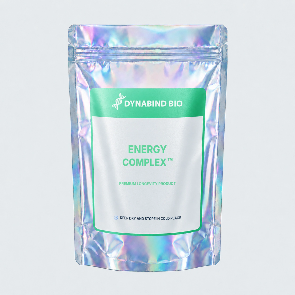 Energy Complex™ supplement pouch for mitochondrial ATP, physical endurance, mental energy and cellular-renewal research by DynaBind Bio