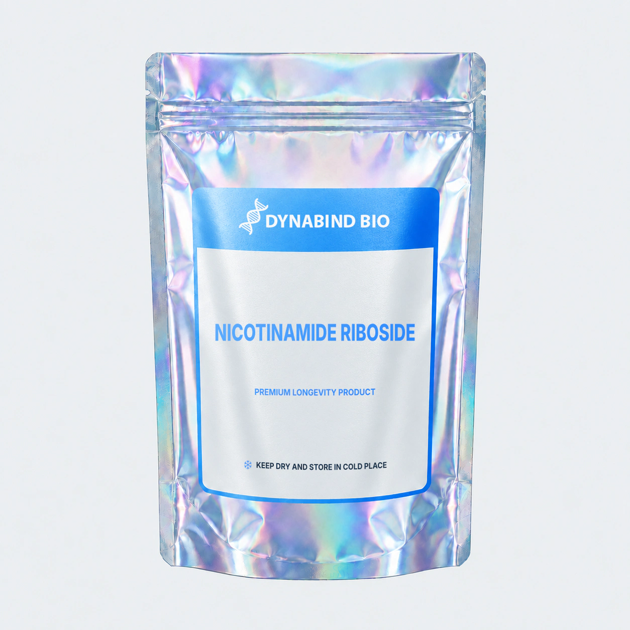 Nicotinamide Riboside supplement pouch for NAD+ precursor, cellular energy and healthy-aging research by DynaBind Bio